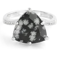 Schneeflocken-Obsidian-Silberring Schneeflocken-Obsidian-Silberring