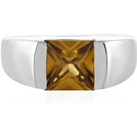 Gelber Zirkon-Herren-Silberring Gelber Zirkon-Herren-Silberring