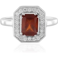 Hessonit-Granat-Silberring Hessonit-Granat-Silberring