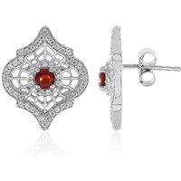 Tansania-Rubin-Silberohrringe Tansania-Rubin-Silberohrringe