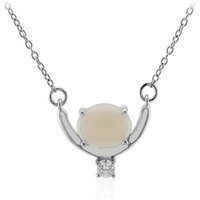 Weißer Opal-Silbercollier Weißer Opal-Silbercollier