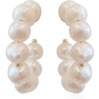 Weiße Süßwasserzuchtperlen-Silberohrringe (Joias do Paraíso) Weiße Süßwasserzuchtperlen-Silberohrringe (Joias do Paraíso)