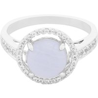 Blauer Chalzedon-Silberring Blauer Chalzedon-Silberring