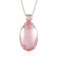 Pinkfarbene Mabe-Perlen-Silberhalskette (Gems en Vogue) Pinkfarbene Mabe-Perlen-Silberhalskette (Gems en Vogue)