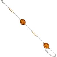 Baltischer Cognac-Bernstein-Silberarmband (dagen) Baltischer Cognac-Bernstein-Silberarmband (dagen)