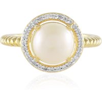 Weiße Süßwasserzuchtperlen-Silberring Weiße Süßwasserzuchtperlen-Silberring