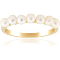 Weiße Süßwasserzuchtperlen-Silberring Weiße Süßwasserzuchtperlen-Silberring