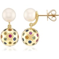 Weiße Süßwasserzuchtperlen-Goldohrringe (Michelle Albala) Weiße Süßwasserzuchtperlen-Goldohrringe (Michelle Albala)