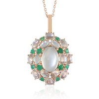 Grüner Mondstein-Silberhalskette (KM by Juwelo) Grüner Mondstein-Silberhalskette (KM by Juwelo)