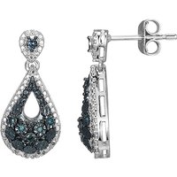 Blauer I3 Diamant-Silberohrringe Blauer I3 Diamant-Silberohrringe