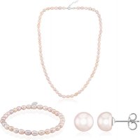 Pinkfarbene Süßwasserzuchtperlen-Silberset (TPC) Pinkfarbene Süßwasserzuchtperlen-Silberset (TPC)