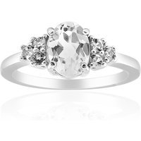 Weißer Topas-Silberring Weißer Topas-Silberring