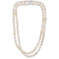 Pinkfarbene Süßwasserzuchtperlen-Silberhalskette (TPC) Pinkfarbene Süßwasserzuchtperlen-Silberhalskette (TPC)