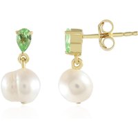 Weiße Süßwasserzuchtperlen-Silberohrringe Weiße Süßwasserzuchtperlen-Silberohrringe