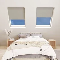 Light Grey Blackout Fakro Electric Blinds Polyester