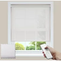 Serenity Ice White Privacy Battery Powered Electric Roller Blinds Polyester