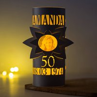 Personalised Birthday Photo Lantern Gift 50th