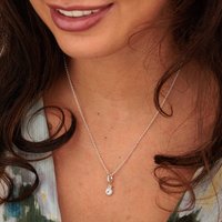 December Sterling Silver Birthstone Necklace With Blue Topaz Cz