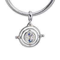 Official Harry Potter Sterling Silver Spinning Time Turner Crystal Slider Charm