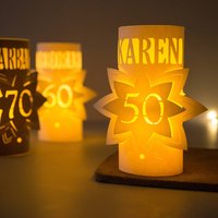 50th Personalised Birthday Star Paper Lantern Centrepiece