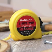 Personalised Love Yellow Red Tape Measure Gift