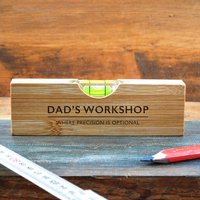 Wooden Spirit Level Bottle Opener 'Dad's Workshop…' | Fathers Day | Gift Box | Engraved Gift | Gift For Him