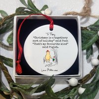 Personalised Pooh Bear Christmas Friendship Ornament
