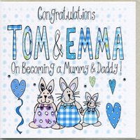 New Mummy And Daddy Personalised Congratulations Card