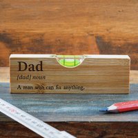 Wooden Spirit Level Bottle Opener 'Dad' Dictionary Definition | Fathers Day | Gift Box | Engraved Gift | Gift For Him