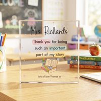 Personalised Thank You Teacher Acrylic Block End Of Term Gift