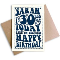 Personalised, Frameable 30th Birthday Card