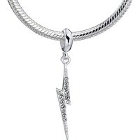 Official Harry Potter Sterling Silver Lightning Bolt Crystal Slider Charm