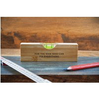 Wooden Spirit Level Bottle Opener 'For The Man Who Can Fix Everything' | Fathers Day | Gift Box | Engraved Gift | Gift For Him