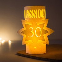 30th Birthday Personalised Star Paper Lantern Centrepiece