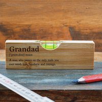 Wooden Spirit Level Bottle Opener 'Grandad' Dictionary Definition | Fathers Day | Gift Box | Engraved Gift | Gift For Him