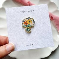 Thank You Everlasting Flowers Enamel Pin Gift