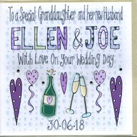Personalised Granddaughter Or Grandson Wedding Card