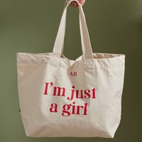 Personalised Customisable Slogan Cotton Tote Bag In Red