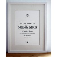 Personalised 'Mr & Mrs' Wedding Print