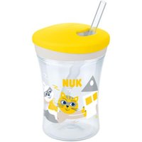 NUK Action Cup 230ml mit Trinkhalm gelb