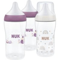 NUK Perfect Match Multi Pack 3er Flaschen Set lila weiß