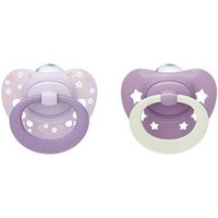 NUK First Choice Classic Day & Night Silikon Schnuller 0-6 Monate lila