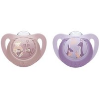 NUK First Choice Silikon Schnuller 18-36 Monate rot/lila