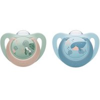 NUK First Choice Silikon Schnuller 18-36 Monate grün/blau