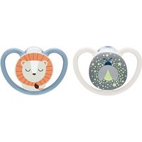 NUK Perfect Match Air Night Silikon-Schnuller 18-36 Monate blau/beige