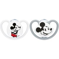 NUK Disney Mickey Mouse Perfect Match Air Silikon-Schnuller 6-18 Monate grau/weiß