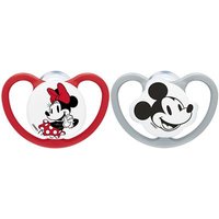 NUK Disney Mickey Mouse Perfect Match Air Silikon-Schnuller 6-18 Monate grau/rot