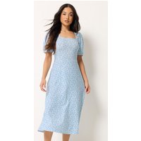 PixieGirl Women's Petite Ditsy Floral Midi Dress in Light Blue | Size: 16