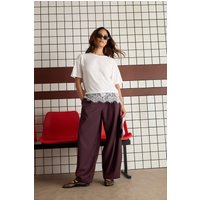 Pixiegirl Petite Women's Burgundy Red Barrel Leg Trousers Size Petite > 16