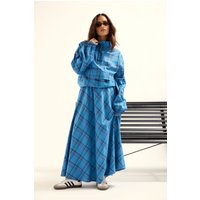 PixieGirl Women's Petite Check Print Shirt in Blue | Size: 16